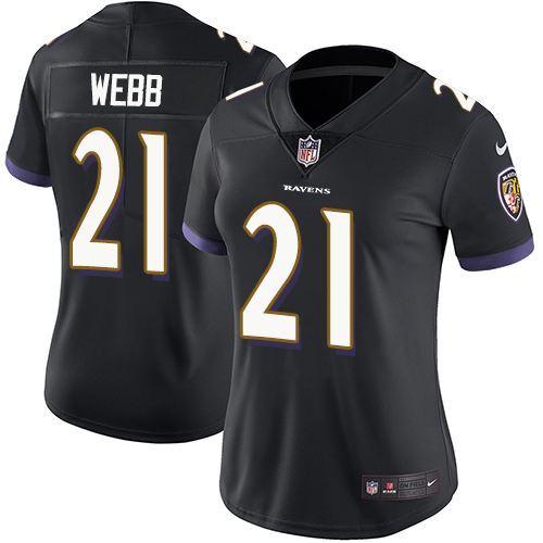Nike Ravens #21 Lardarius Webb Black Alternate Women's Stitched NFL Vapor Untouchable Limited Jersey