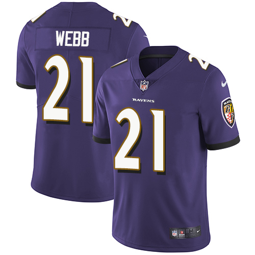 Nike Ravens #21 Lardarius Webb Purple Team Color Men's Stitched NFL Vapor Untouchable Limited Jersey