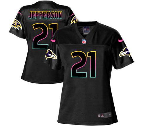 Nike Ravens #21 Tony Jefferson Black Women's NFL Fashion Game Jersey