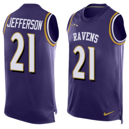 Nike Ravens #21 Tony Jefferson Purple Team Color Men's Stitched NFL Limited Tank Top Jersey