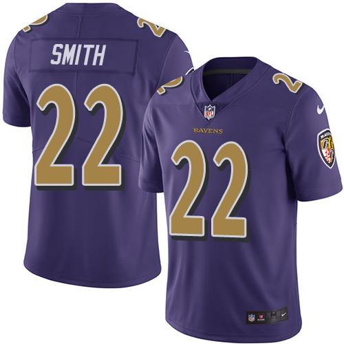 Nike Ravens #22 Jimmy Smith Purple Men's Stitched NFL Limited Rush Jersey Nike Ravens #22 Jimmy Smith Purple Men's Stitched NFL Limited Rush Jersey