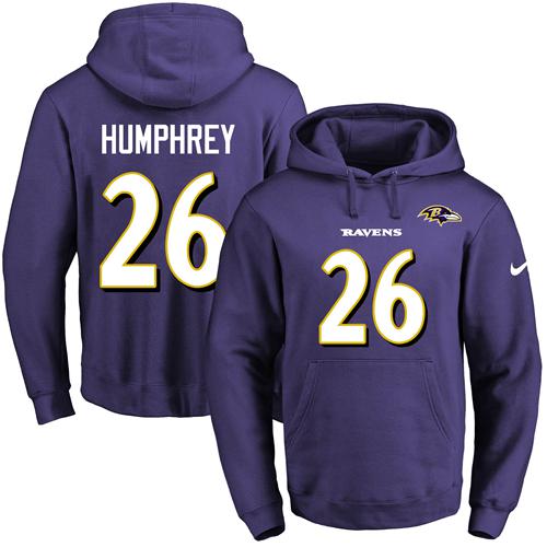 Nike Ravens #26 Marlon Humphrey Purple Name & Number Pullover NFL Hoodie Nike Ravens #26 Marlon Humphrey Purple Name & Number Pullover NFL Hoodie