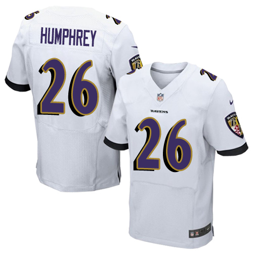 Nike Ravens #26 Marlon Humphrey White Men's Stitched NFL New Elite Jersey Nike Ravens #26 Marlon Humphrey White Men's Stitched NFL New Elite Jersey