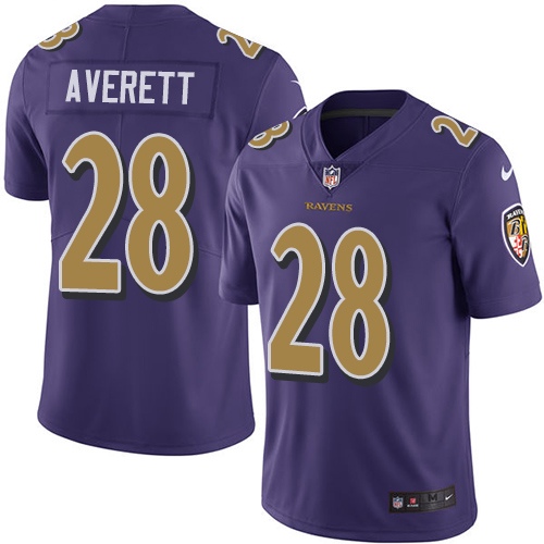Nike Ravens #28 Anthony Averett Purple Men's Stitched NFL Limited Rush Jersey Nike Ravens #28 Anthony Averett Purple Men's Stitched NFL Limited Rush Jersey