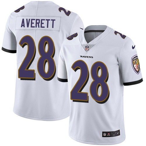 Nike Ravens #28 Anthony Averett White Men's Stitched NFL Vapor Untouchable Limited Jersey Nike Ravens #28 Anthony Averett White Men's Stitched NFL Vapor Untouchable Limited Jersey
