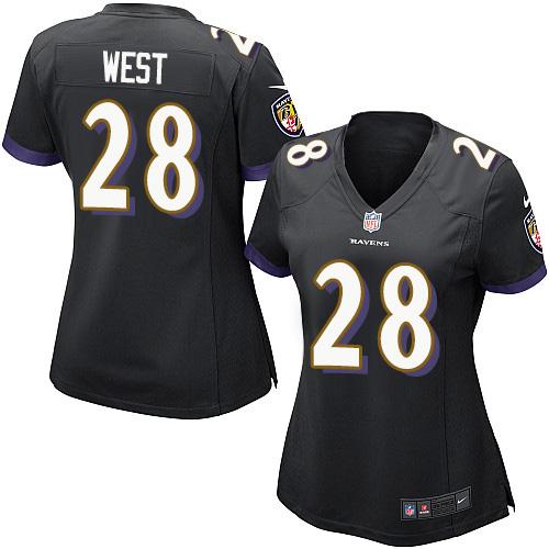 Nike Ravens #28 Terrance West Black Alternate Women's Stitched NFL New Elite Jersey