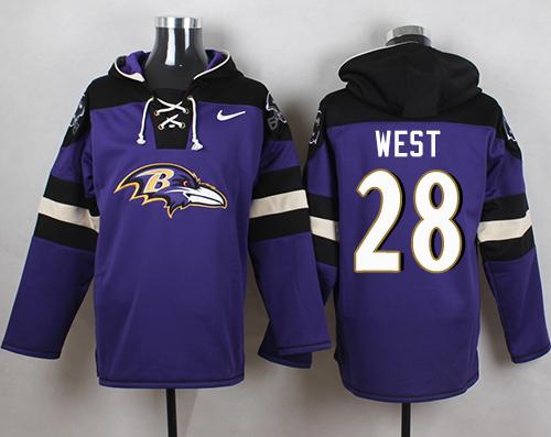 Nike Ravens #28 Terrance West Purple Player Pullover NFL Hoodie Nike Ravens #28 Terrance West Purple Player Pullover NFL Hoodie