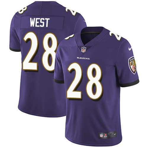 Nike Ravens #28 Terrance West Purple Team Color Youth Stitched NFL Vapor Untouchable Limited Jersey