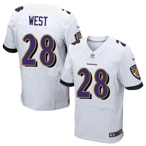 Nike Ravens #28 Terrance West White Men's Stitched NFL New Elite Jersey Nike Ravens #28 Terrance West White Men's Stitched NFL New Elite Jersey