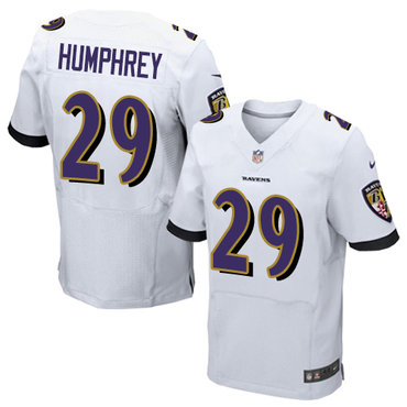 Nike Ravens #29 Marlon Humphrey White Men's Stitched NFL New Elite Jersey Nike Ravens #29 Marlon Humphrey White Men's Stitched NFL New Elite Jersey