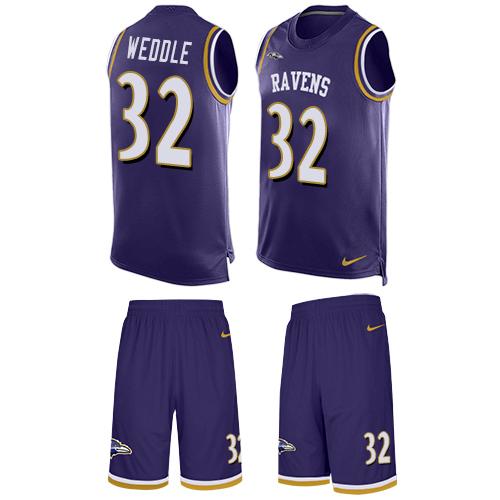 Nike Ravens #32 Eric Weddle Purple Team Color Men's Stitched NFL Limited Tank Top Suit Jersey Nike Ravens #32 Eric Weddle Purple Team Color Men's Stitched NFL Limited Tank Top Suit Jersey