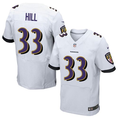 Nike Ravens #33 Will Hill White Men's Stitched NFL New Elite Jersey Nike Ravens #33 Will Hill White Men's Stitched NFL New Elite Jersey
