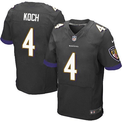 Nike Ravens #4 Sam Koch Black Alternate Men's Stitched NFL New Elite Jersey Nike Ravens #4 Sam Koch Black Alternate Men's Stitched NFL New Elite Jersey