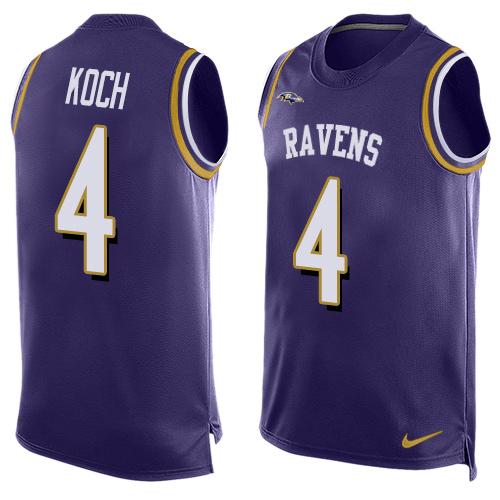 Nike Ravens #4 Sam Koch Purple Team Color Men's Stitched NFL Limited Tank Top Jersey Nike Ravens #4 Sam Koch Purple Team Color Men's Stitched NFL Limited Tank Top Jersey