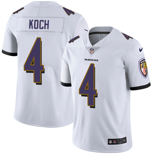 Nike Ravens #4 Sam Koch White Men's Stitched NFL Vapor Untouchable Limited Jersey Nike Ravens #4 Sam Koch White Men's Stitched NFL Vapor Untouchable Limited Jersey