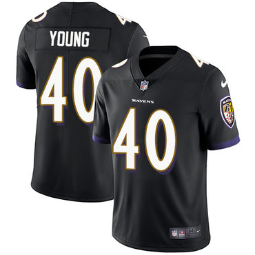 Nike Ravens #40 Kenny Young Black Alternate Men's Stitched NFL Vapor Untouchable Limited Jersey Nike Ravens #40 Kenny Young Black Alternate Men's Stitched NFL Vapor Untouchable Limited Jersey
