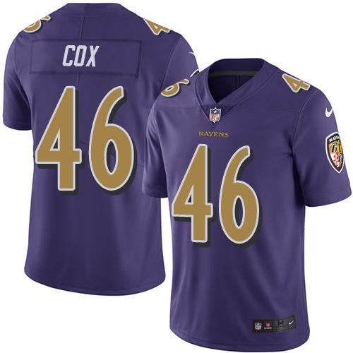 Nike Ravens #46 Morgan Cox Purple Men's Stitched NFL Limited Rush Jersey Nike Ravens #46 Morgan Cox Purple Men's Stitched NFL Limited Rush Jersey