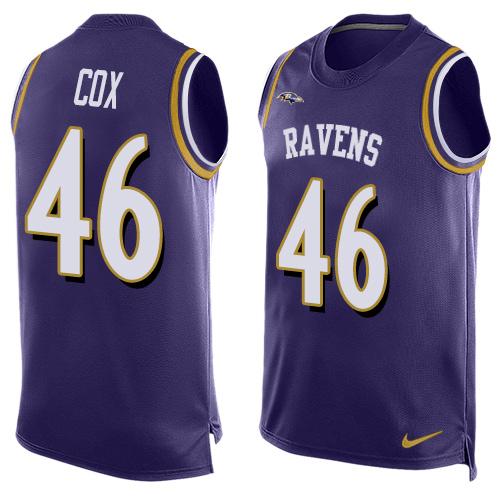 Nike Ravens #46 Morgan Cox Purple Team Color Men's Stitched NFL Limited Tank Top Jersey Nike Ravens #46 Morgan Cox Purple Team Color Men's Stitched NFL Limited Tank Top Jersey