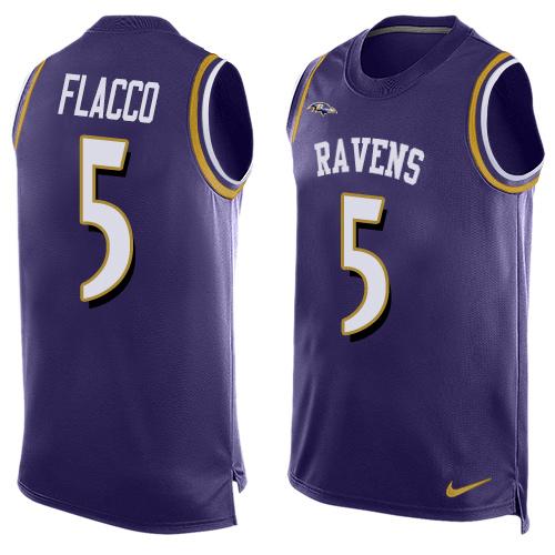 Nike Ravens #5 Joe Flacco Purple Team Color Men's Stitched NFL Limited Tank Top Jersey Nike Ravens #5 Joe Flacco Purple Team Color Men's Stitched NFL Limited Tank Top Jersey