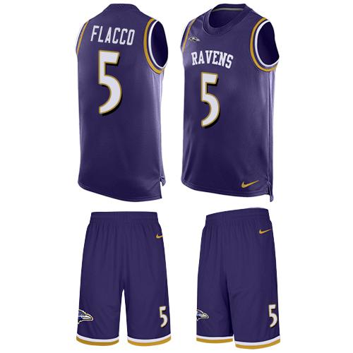 Nike Ravens #5 Joe Flacco Purple Team Color Men's Stitched NFL Limited Tank Top Suit Jersey Nike Ravens #5 Joe Flacco Purple Team Color Men's Stitched NFL Limited Tank Top Suit Jersey