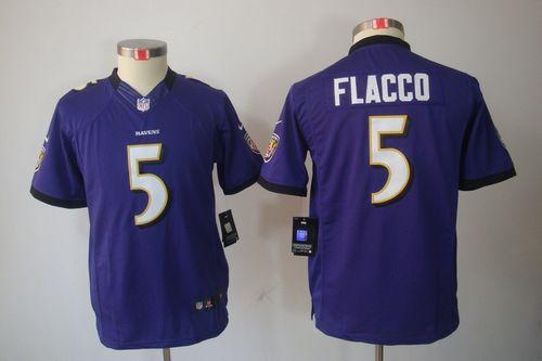 Nike Ravens #5 Joe Flacco Purple Team Color Youth Stitched NFL Vapor Untouchable Limited Jersey