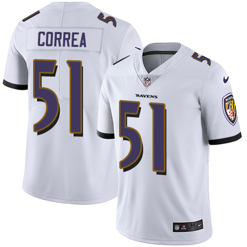 Nike Ravens #51 Kamalei Correa White Men's Stitched NFL Vapor Untouchable Limi Nike Ravens #51 Kamalei Correa White Men's Stitched NFL Vapor Untouchable Limi