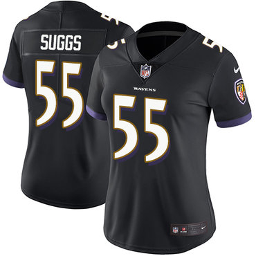 Nike Ravens #55 Terrell Suggs Black Alternate Women's Stitched NFL Vapor Untouchable Limited Jersey
