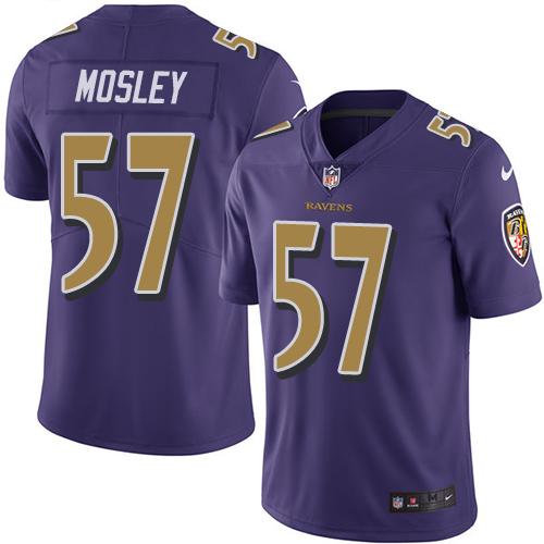 Nike Ravens #57 C.J. Mosley Purple Men's Stitched NFL Limited Rush Jersey Nike Ravens #57 C.J. Mosley Purple Men's Stitched NFL Limited Rush Jersey