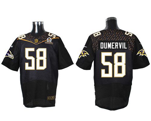 Nike Ravens #58 Elvis Dumervil Black 2016 Pro Bowl Men's Stitched NFL Elite Jersey Nike Ravens #58 Elvis Dumervil Black 2016 Pro Bowl Men's Stitched NFL Elite Jersey