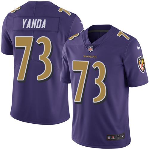 Nike Ravens #73 Marshal Yanda Purple Men's Stitched NFL Limited Rush Jersey Nike Ravens #73 Marshal Yanda Purple Men's Stitched NFL Limited Rush Jersey