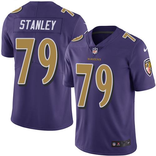 Nike Ravens #79 Ronnie Stanley Purple Men's Stitched NFL Limited Rush Jersey Nike Ravens #79 Ronnie Stanley Purple Men's Stitched NFL Limited Rush Jersey