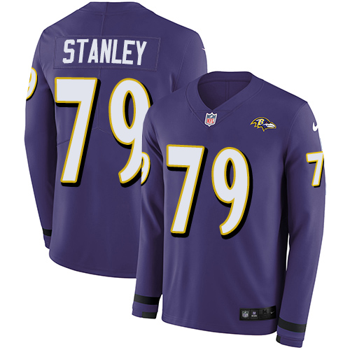 Nike Ravens #79 Ronnie Stanley Purple Team Color Men's Stitched NFL Limited Therma Long Sleeve Jersey Nike Ravens #79 Ronnie Stanley Purple Team Color Men's Stitched NFL Limited Therma Long Sleeve Jersey