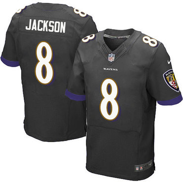 Nike Ravens #8 Lamar Jackson Black Alternate Men's Stitched NFL New Elite Jersey Nike Ravens #8 Lamar Jackson Black Alternate Men's Stitched NFL New Elite Jersey
