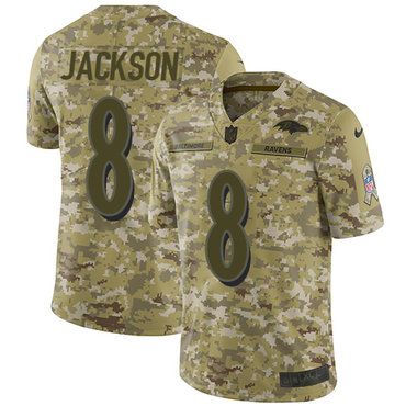 Nike Ravens #8 Lamar Jackson Camo Men's Stitched NFL Limited 2018 Salute To Service Jersey Nike Ravens #8 Lamar Jackson Camo Men's Stitched NFL Limited 2018 Salute To Service Jersey