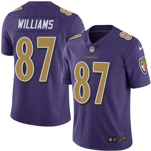 Nike Ravens #87 Maxx Williams Purple Men's Stitched NFL Limited Rush Jersey Nike Ravens #87 Maxx Williams Purple Men's Stitched NFL Limited Rush Jersey