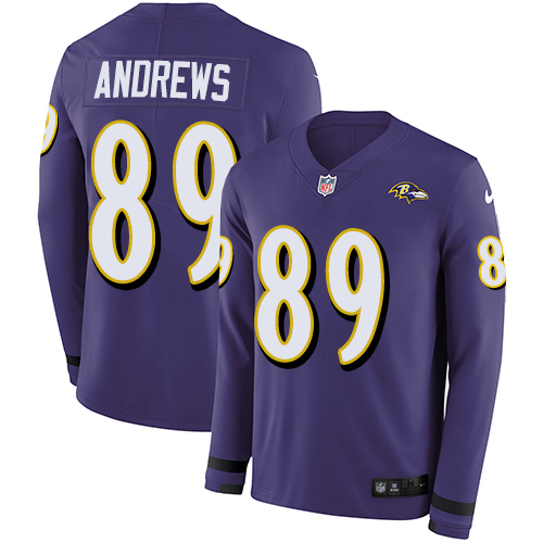 Nike Ravens #89 Mark Andrews Purple Team Color Men's Stitched NFL Limited Therma Long Sleeve Jersey Nike Ravens #89 Mark Andrews Purple Team Color Men's Stitched NFL Limited Therma Long Sleeve Jersey