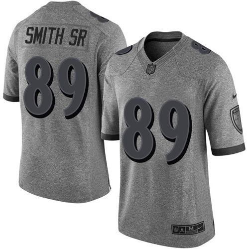 Nike Ravens #89 Steve Smith Sr Gray Men's Stitched NFL Limited Gridiron Gray Jersey Nike Ravens #89 Steve Smith Sr Gray Men's Stitched NFL Limited Gridiron Gray Jersey