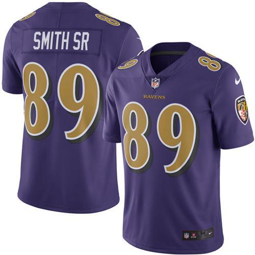 Nike Ravens #89 Steve Smith Sr Purple Men's Stitched NFL Limited Rush Jersey Nike Ravens #89 Steve Smith Sr Purple Men's Stitched NFL Limited Rush Jersey