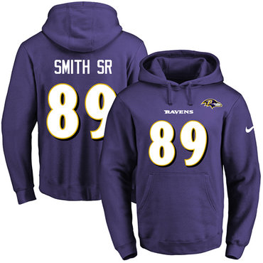 Nike Ravens #89 Steve Smith Sr Purple Name & Number Pullover NFL Hoodie Nike Ravens #89 Steve Smith Sr Purple Name & Number Pullover NFL Hoodie