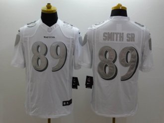 Nike Ravens #89 Steve Smith White NFL Limited Platinum Jersey