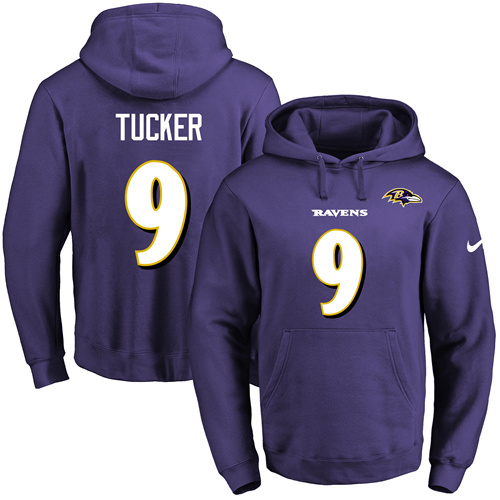 Nike Ravens #9 Justin Tucker Purple Name & Number Pullover NFL Hoodie Nike Ravens #9 Justin Tucker Purple Name & Number Pullover NFL Hoodie