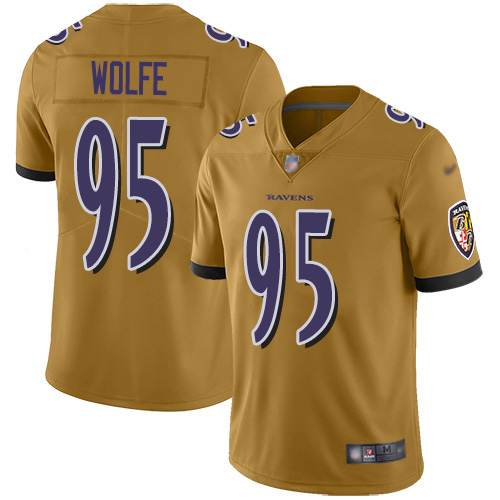 Nike Ravens #95 Derek Wolfe Gold Men's Stitched NFL Limited Inverted Legend Jersey Nike Ravens #95 Derek Wolfe Gold Men's Stitched NFL Limited Inverted Legend Jersey