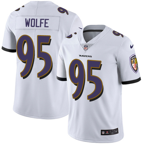 Nike Ravens #95 Derek Wolfe White Men's Stitched NFL Vapor Untouchable Limited Jersey Nike Ravens #95 Derek Wolfe White Men's Stitched NFL Vapor Untouchable Limited Jersey