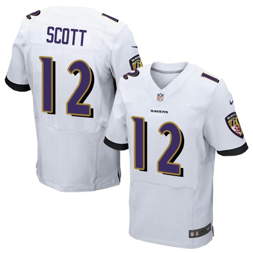 Nike Ravens 12 Jaleel Scott White Elite Jersey Nike Ravens 12 Jaleel Scott White Elite Jersey