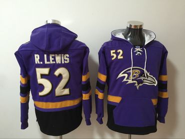 Nike Ravens 52 Ray Lewis Purple All Stitched Hooded Sweatshirt Nike Ravens 52 Ray Lewis Purple All Stitched Hooded Sweatshirt