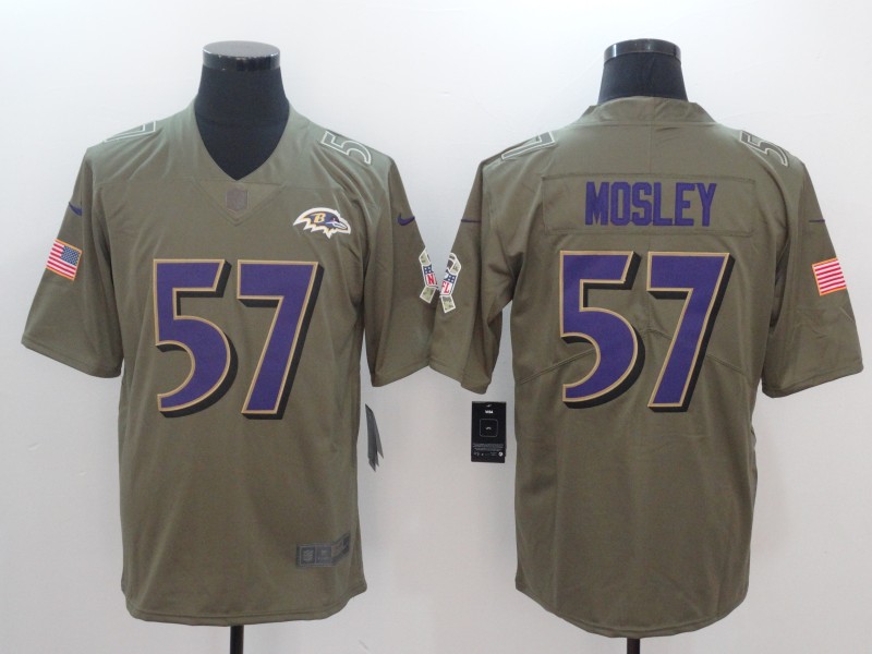 Nike Ravens 57 C.J. Mosley Olive Salute To Service Limited Jersey