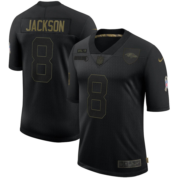 Nike Ravens 8 Lamar Jackson Black 2020 Salute To Service Limited Jersey Nike Ravens 8 Lamar Jackson Black 2020 Salute To Service Limited Jersey