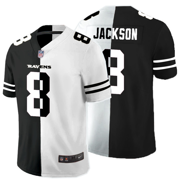 Nike Ravens 8 Lamar Jackson Black And White Split Vapor Untouchable Limited Jersey Nike Ravens 8 Lamar Jackson Black And White Split Vapor Untouchable Limited Jersey