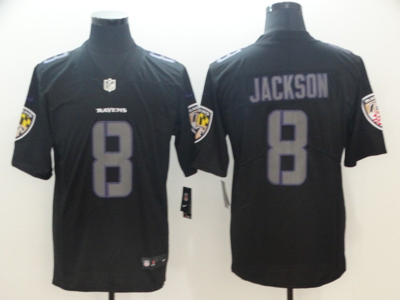 Nike Ravens 8 Lamar Jackson Black Impact Rush Limited Jersey Nike Ravens 8 Lamar Jackson Black Impact Rush Limited Jersey