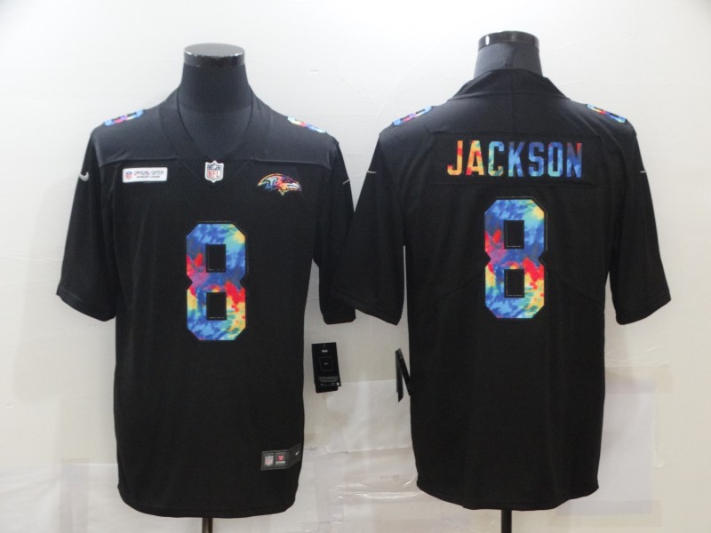 Nike Ravens 8 Lamar Jackson Black Vapor Untouchable Rainbow Limited Jersey Nike Ravens 8 Lamar Jackson Black Vapor Untouchable Rainbow Limited Jersey